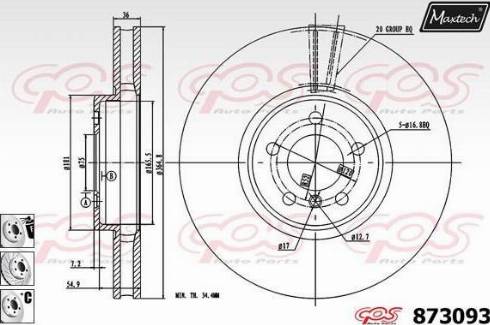 Maxtech 873093.6880 - Brake Disc autospares.lv