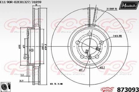 Maxtech 873093.0060 - Brake Disc autospares.lv