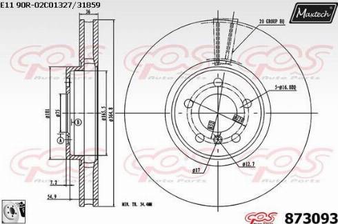 Maxtech 873093.0080 - Brake Disc autospares.lv