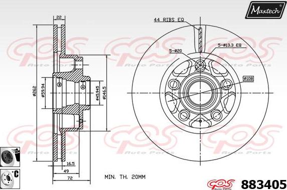 Maxtech 873093 - Brake Disc autospares.lv