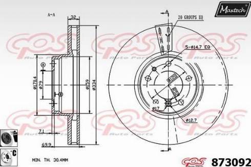 Maxtech 873092.6060 - Brake Disc autospares.lv