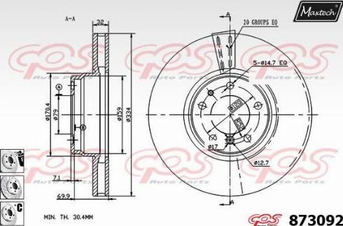 Maxtech 873092.6880 - Brake Disc autospares.lv