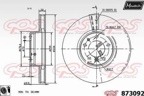 Maxtech 873092.0060 - Brake Disc autospares.lv