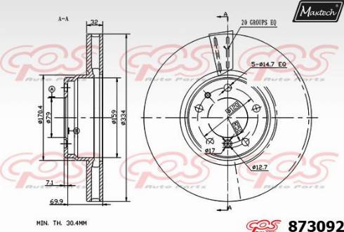 Maxtech 873092.0000 - Brake Disc autospares.lv