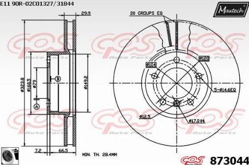 Maxtech 873044.0060 - Brake Disc autospares.lv