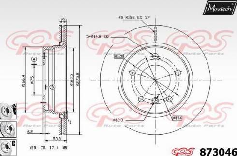 Maxtech 873046.6980 - Brake Disc autospares.lv