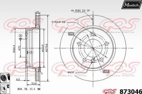 Maxtech 873046.6060 - Brake Disc autospares.lv