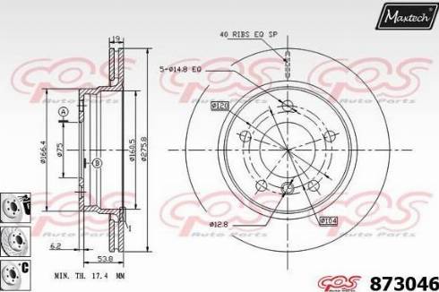 Maxtech 873046.6880 - Brake Disc autospares.lv