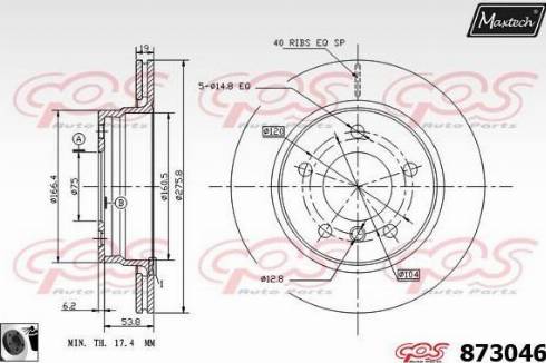 Maxtech 873046.0060 - Brake Disc autospares.lv