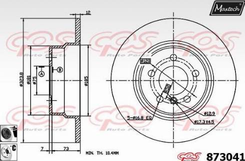 Maxtech 873041.6060 - Brake Disc autospares.lv