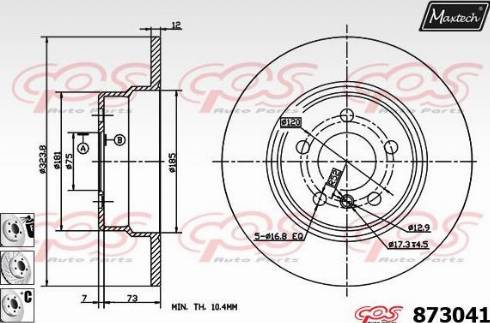 Maxtech 873041.6880 - Brake Disc autospares.lv