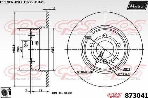 Maxtech 873041.0060 - Brake Disc autospares.lv