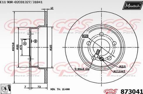 Maxtech 873041.0080 - Brake Disc autospares.lv