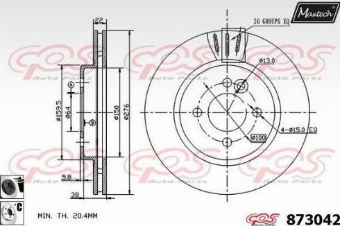 Maxtech 873042.6060 - Brake Disc autospares.lv