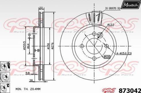 Maxtech 873042.6880 - Brake Disc autospares.lv