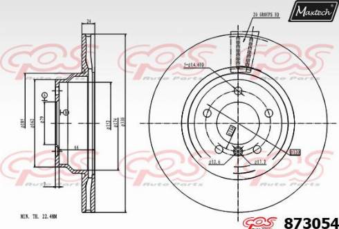 Maxtech 873054.0000 - Brake Disc autospares.lv