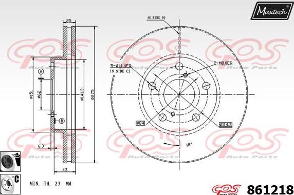 Maxtech 873054 - Brake Disc autospares.lv