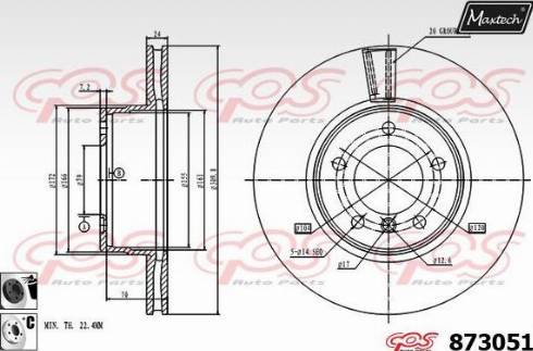 Maxtech 873051.6060 - Brake Disc autospares.lv