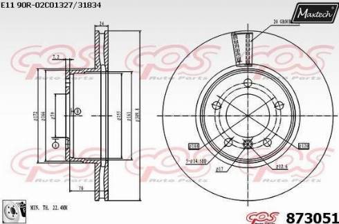 Maxtech 873051.0080 - Brake Disc autospares.lv