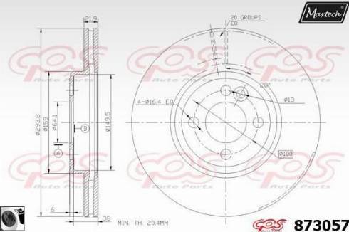 Maxtech 873057.0060 - Brake Disc autospares.lv