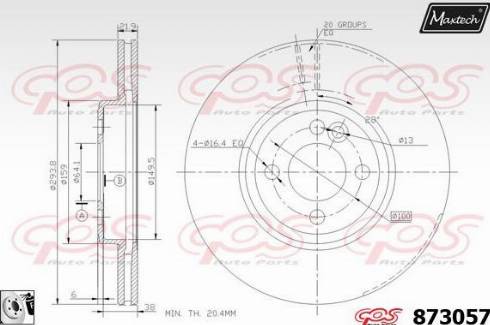 Maxtech 873057.0080 - Brake Disc autospares.lv