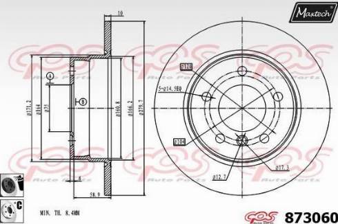 Maxtech 873060.6060 - Brake Disc autospares.lv