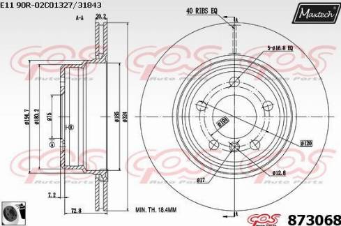 Maxtech 873068.0060 - Brake Disc autospares.lv