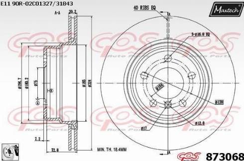 Maxtech 873068.0080 - Brake Disc autospares.lv