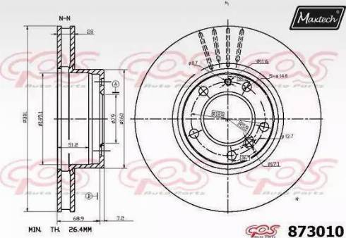 Maxtech 873010.0000 - Brake Disc autospares.lv