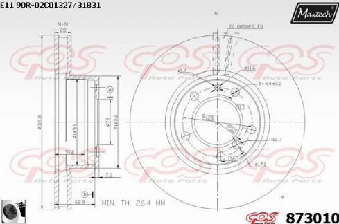 Maxtech 873010.0060 - Brake Disc autospares.lv