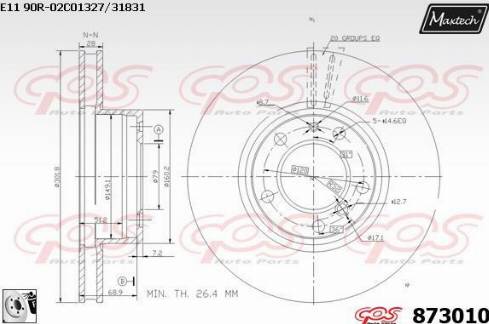 Maxtech 873010.0080 - Brake Disc autospares.lv