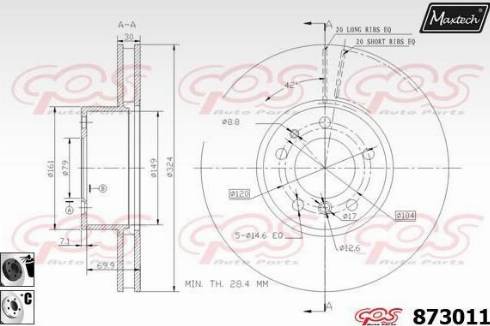 Maxtech 873011.6060 - Brake Disc autospares.lv