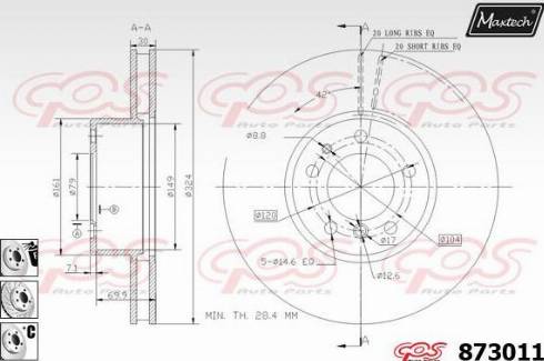 Maxtech 873011.6880 - Brake Disc autospares.lv