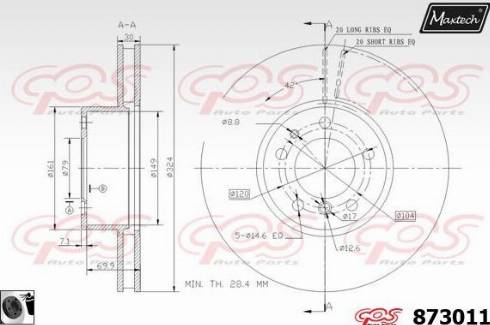 Maxtech 873011.0060 - Brake Disc autospares.lv