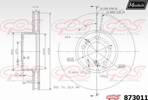 Maxtech 873011.0000 - Brake Disc autospares.lv