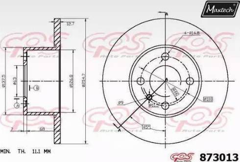 Maxtech 873013.0000 - Brake Disc autospares.lv