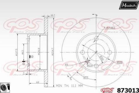 Maxtech 873013.0060 - Brake Disc autospares.lv