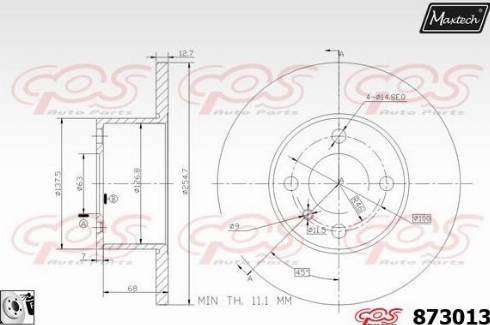 Maxtech 873013.0080 - Brake Disc autospares.lv