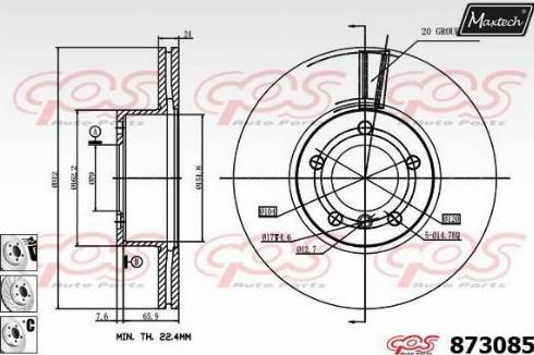 Maxtech 873085.6880 - Brake Disc autospares.lv