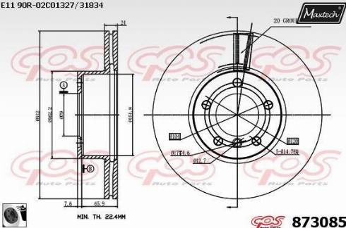 Maxtech 873085.0060 - Brake Disc autospares.lv