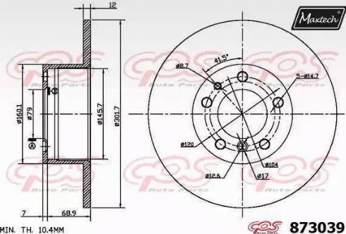 Maxtech 873039.0000 - Brake Disc autospares.lv