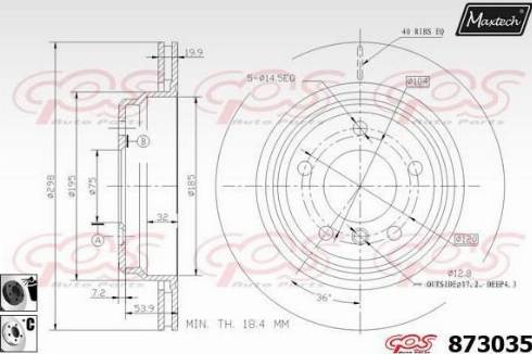 Maxtech 873035.6060 - Brake Disc autospares.lv