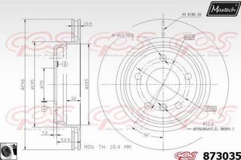 Maxtech 873035.0060 - Brake Disc autospares.lv