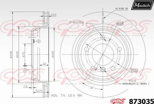 Maxtech 873035.0000 - Brake Disc autospares.lv