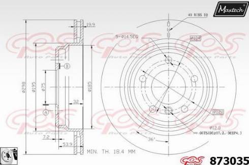 Maxtech 873035.0080 - Brake Disc autospares.lv