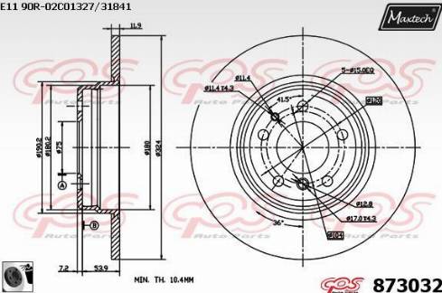 Maxtech 873032.0060 - Brake Disc autospares.lv