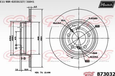 Maxtech 873032.0000 - Brake Disc autospares.lv