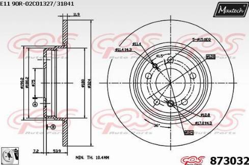 Maxtech 873032.0080 - Brake Disc autospares.lv