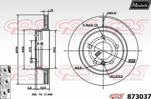 Maxtech 873037.6880 - Brake Disc autospares.lv