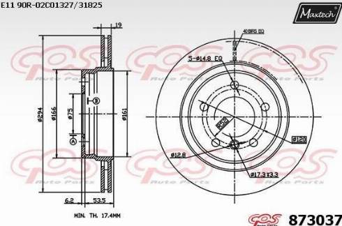 Maxtech 873037.0000 - Brake Disc autospares.lv